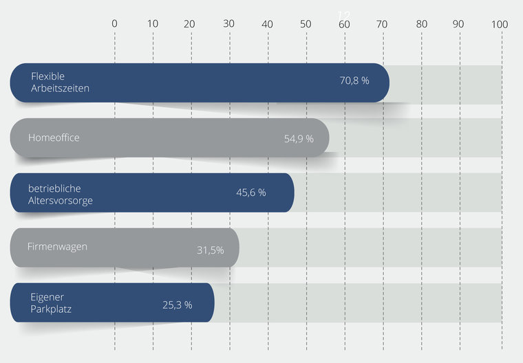 Grafik Mitarbeiterbenefits bAV auf Platz 3